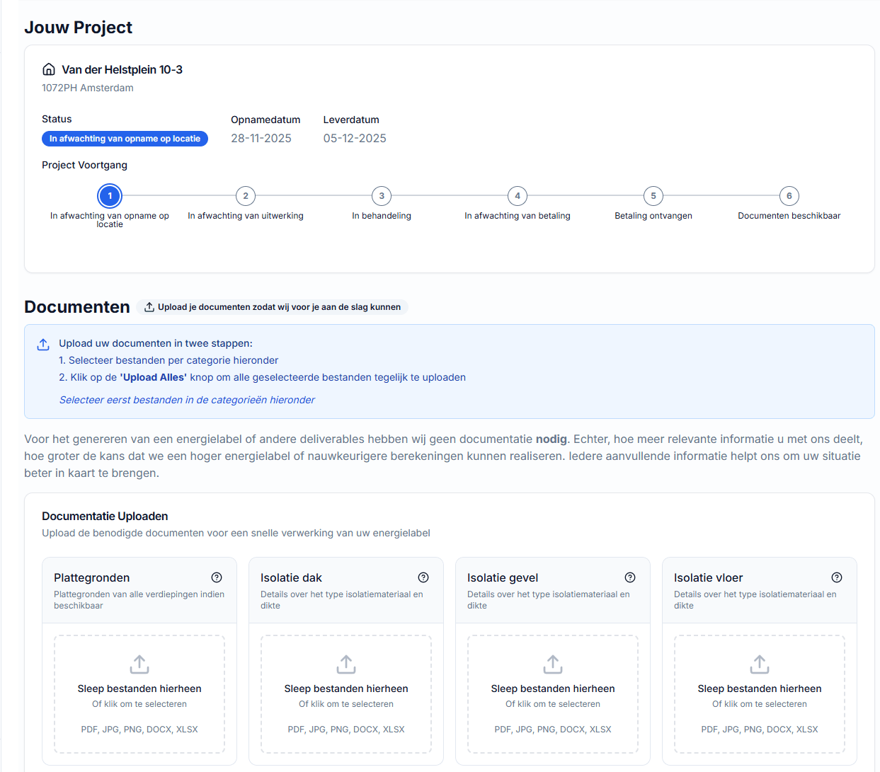 Klantportaal screenshot