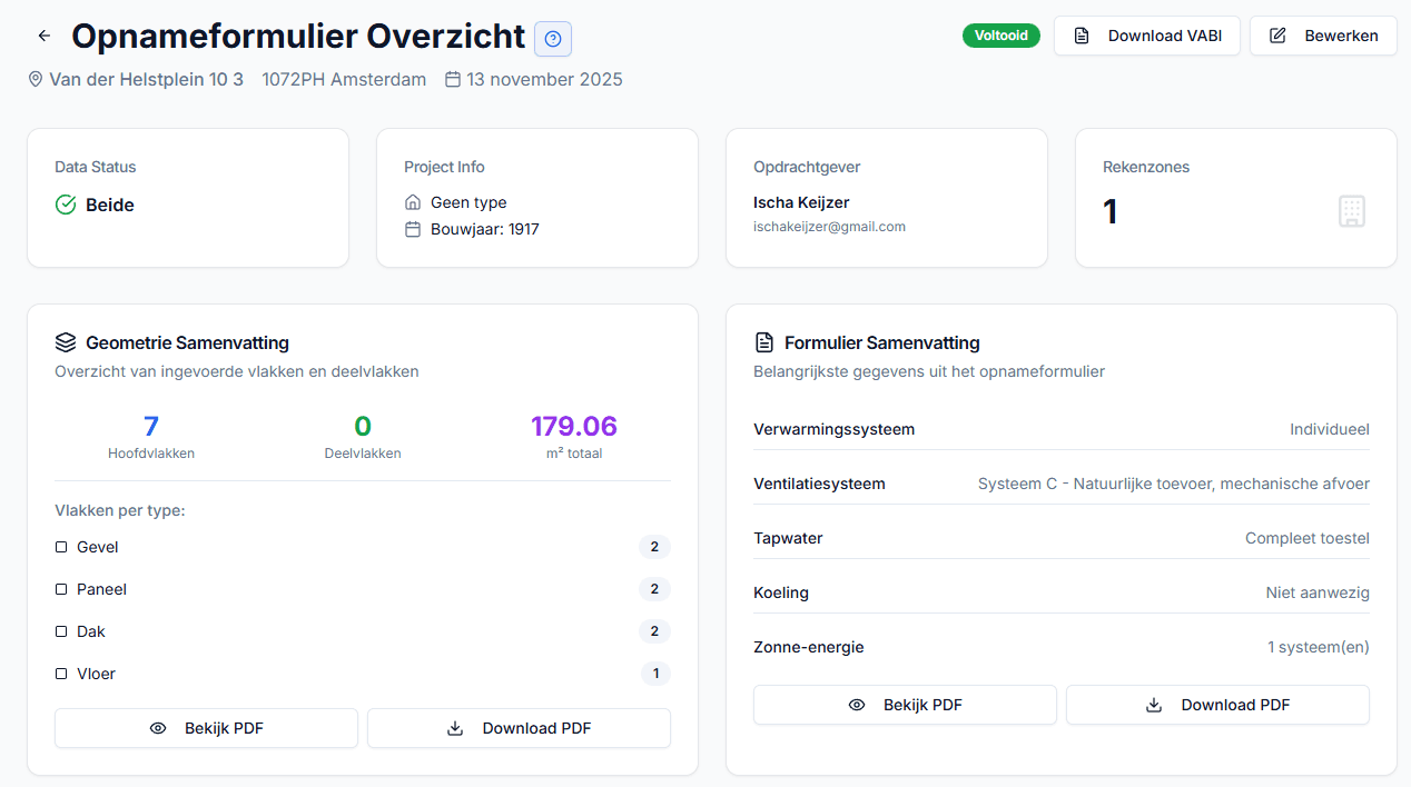 Opnameformulieren screenshot 8